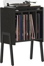 TUTOTAK Record Player Stand, Record Storage Table, End Table with Vinyl Holder D