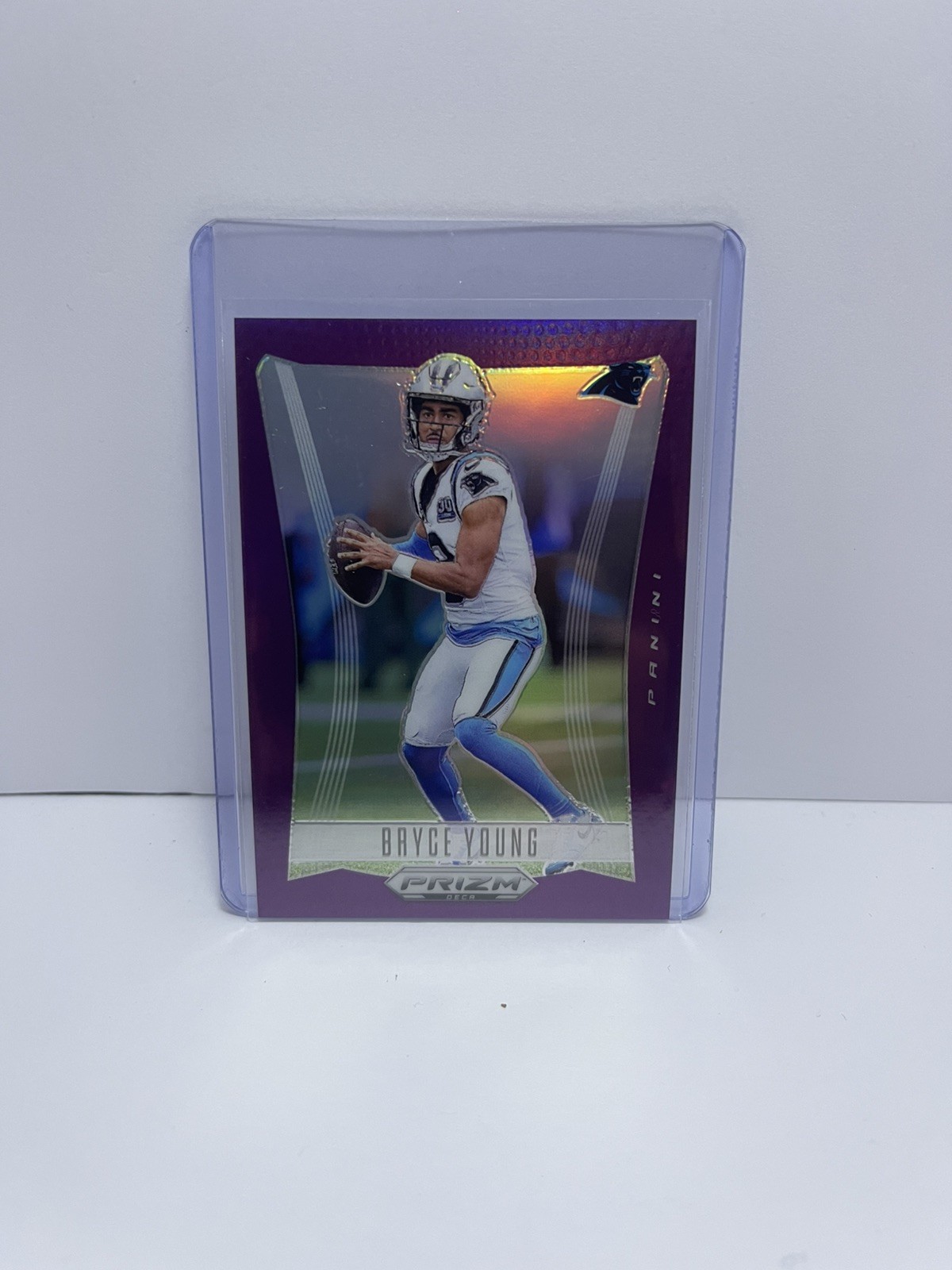 BRYCE YOUNG 2024 PANINI PRIZM DECA #41 PURPLE PRIZM 7/99 PANTHERS