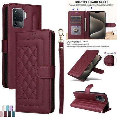 Für Oppo A78 A58 A77S F19 Pro A93 Leder Brieftasche Fall Armband Flip Abdeckung