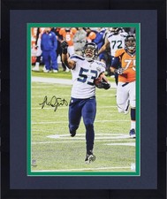 Framed Malcolm Smith Seahawks Signed 16x20 Super Bowl XLVIII Interception Photo