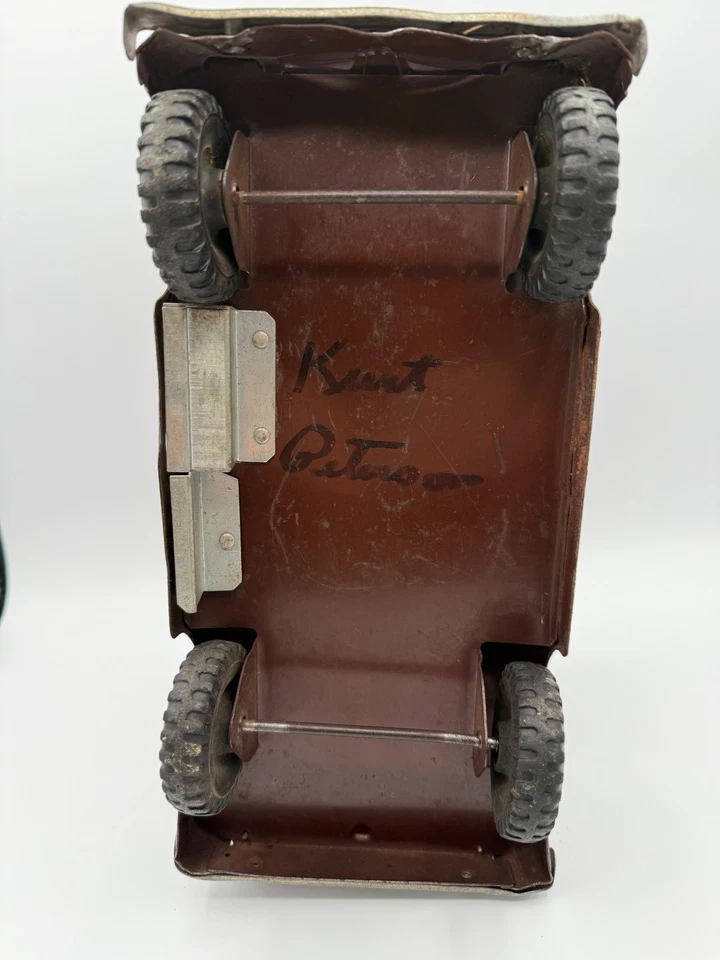 Vintage "RARE" 1954 Tonka Parcel Delivery Truck Brown Steel - Image 4 of 4