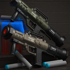 🚀 RPG Rocket Launcher! Kids Soft Bullet Toy Gun—Manual Loading