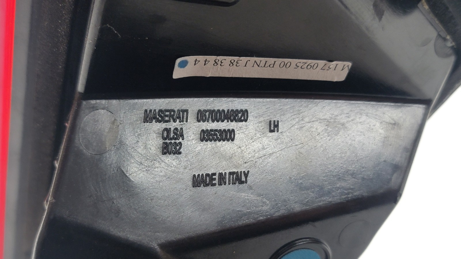 14-20 MASERATI GHIBLI - REAR LEFT DRIVER SIDE TRUNK INNER TAIL LIGHT LAMP OEM