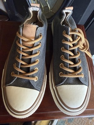 Steve Madden Men's Gray Canvas Lace-Up Sneakers Round Toe US 8