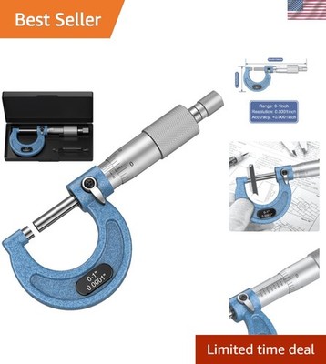 Precision Outside Micrometer 0-1'' with 0.0001'' Graduation - Compact Alloy Tool