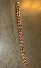 Vintage Heavy Solid Copper Cuban Curb Link Bracelet 8" 52 Grams Stamped Cooper