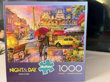 Buffalo Games Night  Day Raining in Paris 1000 Piece Puzzle, Landscapes Theme