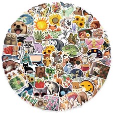 100Pcs Nature Stickers, Forest Woodland Jungle Aesthetic Multicolor