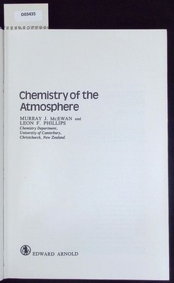Chemistry of the atmosphere. Mcewan, Murray J.:
