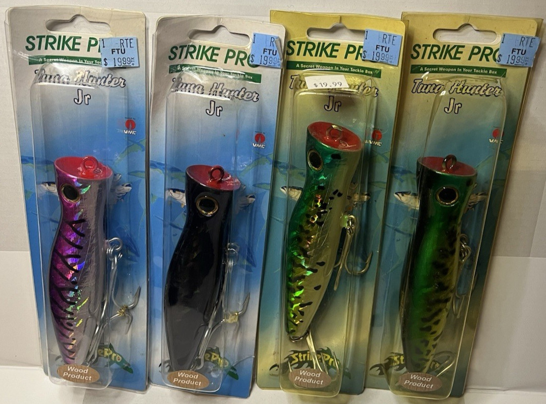 Lot of 4 Vintage Strike Pro Tuna Hunter Jr Poppers WD-003A  5" 2oz - Image 2