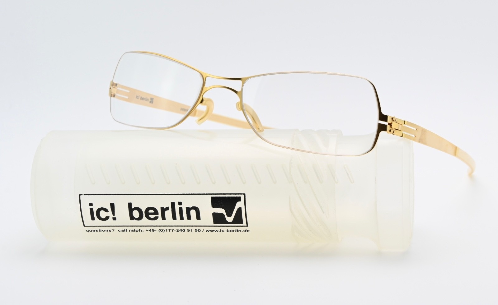 IC BERLIN Brille Cihan Vintage Trapez Rechteck Seidenmatt Gold Flexibel Leicht 50690₽