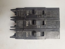 Lot of 3 GE 20A Single-Pole Circuit Breakers   ECS