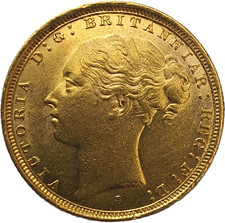 1886 Queen Victoria Young Head Gold Sovereign (Sydney)