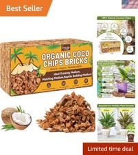 1.1 LB Coco Coir Chips for Plants- 100 Organic Coconut Chips Brick Potting M...