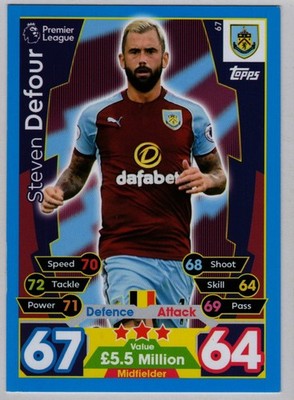 Topps Match Attax Premier League 2017/2018 Card No.67 Aston Villa Defour