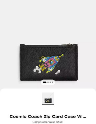New Authentic Coach Mens Cosmic Zip Card Case Wallet, $150 | eBay