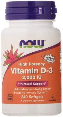 NOW FOODS Vitamin D3 (Vitamin D3) 2000 IE 240 Kapseln