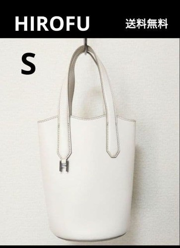 HIROFU Nuvola Leather Tote Bag S Off-White Pre-owned Authentic