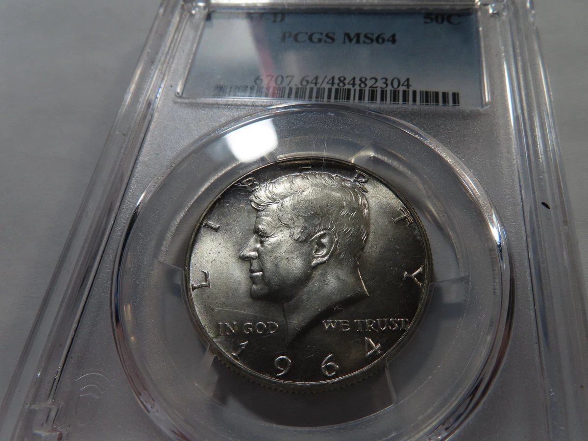 PCGS Certified MS 64 Graded 1964 Kennedy US Half Dollars (1964-Now