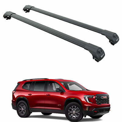 For GMC Acadia Gen3 (2024-Up) Roof Rack Cross Bars Raised Rail, Black