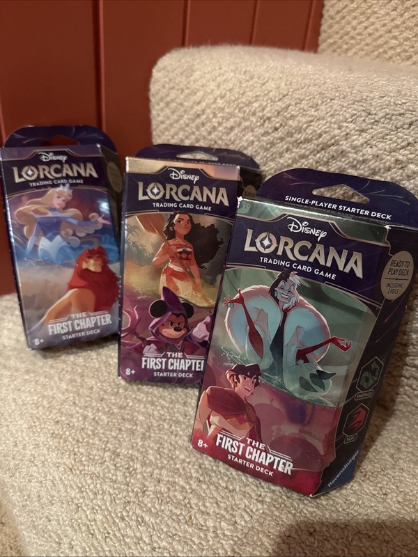 Disney Lorcana The First Chapter Starter Deck Lot Of 3