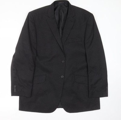 F&F Herren Sakko Anzugjacke schwarz gestreift Größe 44