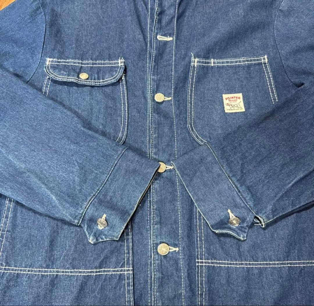 POINTER Brand Dark Denim Coverall Jacket Size L w… - image 1