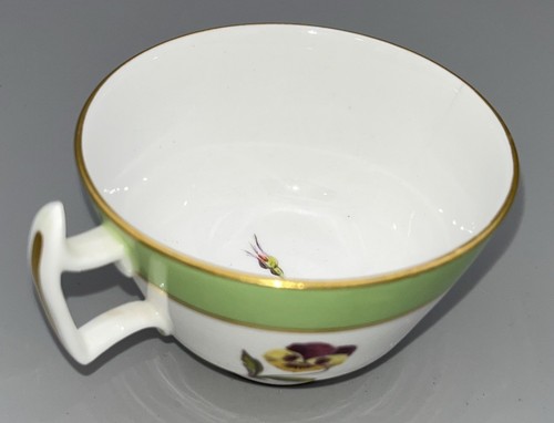 Antigua taza y platillo Royal Crown Derby años 1860 Stevenson y Hancock inglés - Imagen 5 de 16