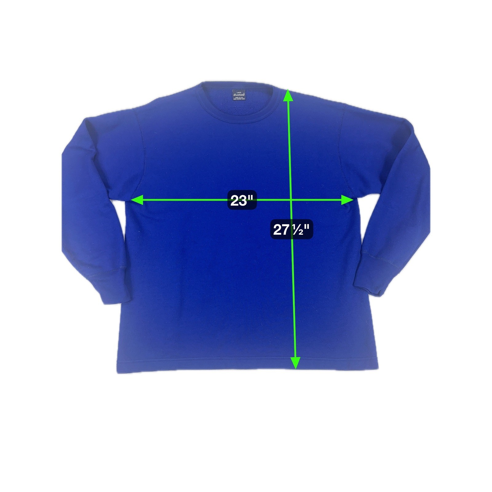 Duofold Women's Large Blue Thermal Long Sleeve Base Layer Shirt Crewneck