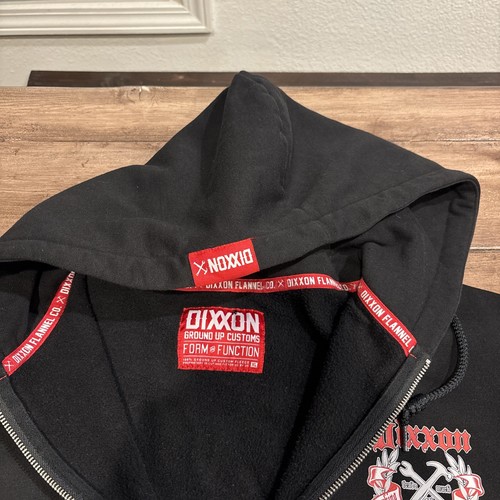Dixxon Jacket Mens XL Black Full Zip Hoodie Logo Outdoor Working Class - Picture 5 of 12