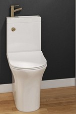 Arley 2 in 1 Round Toilet and Basin with Brushed Brass Tap