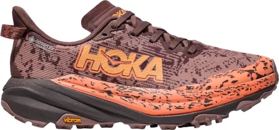 Hoka Speedgoat 6 GTX Womens Trail Running Shoes Size 8.5 Purple Orange 1155151