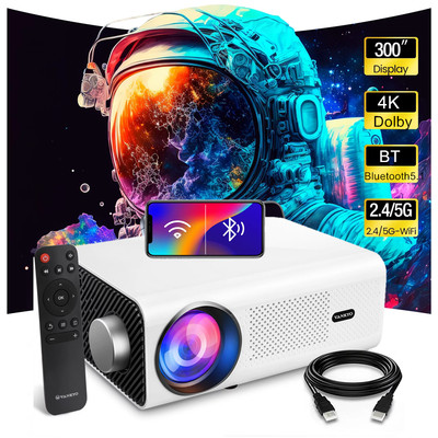 Portable 4K Mini Projector 25000 Lumen LED 1080P WiFi Bluetooth Home Theater