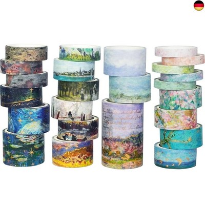YUBX 24 Rollen Washi Tape Landschaft Dekoratives Ölgemälde Klebeband Farbiges K