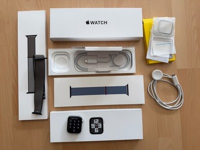 Apple Watch SE 2. Generation 44mm Silber GPS + Cellular + 2x Sport Loop Armband