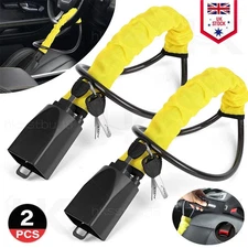 2PCS Seat Belt Lock Steering Wheel Lock Car Security Anti-Theft Device Universal