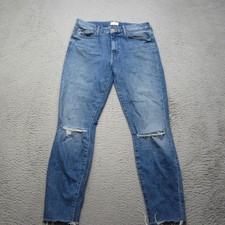 MOTHER Jeans Womens 28 High Waist Looker Ankle Fray Distressed Made USA 1411-624