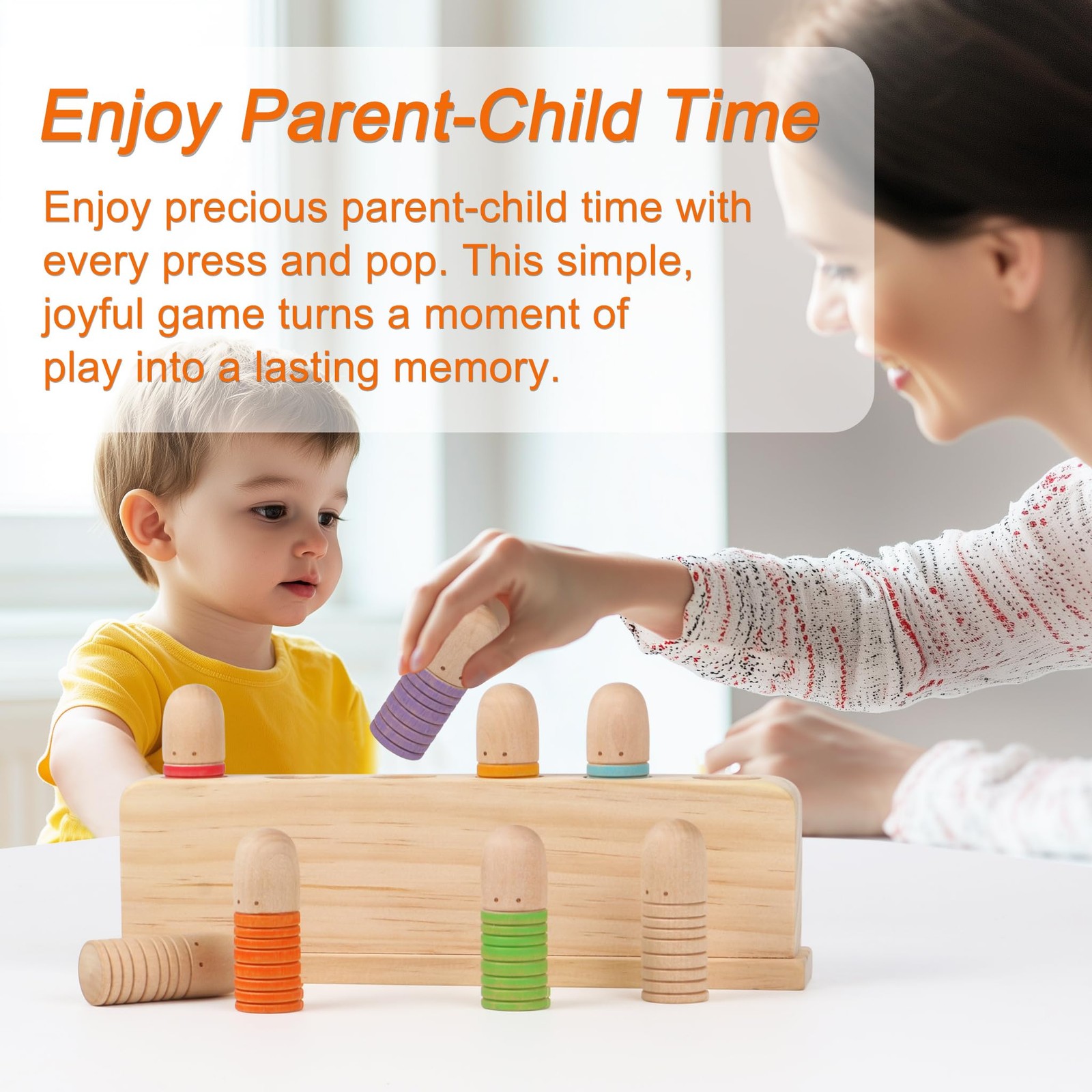 Baby Pop Up Doll Cause and Effect Toys for Kids Ages 3-5 Preschool Games Wood... - Image 5