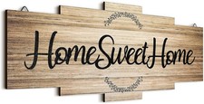 Jetec Home Sweet Sign, Rustic Wood Room Wall Decor, Farmhouse Color