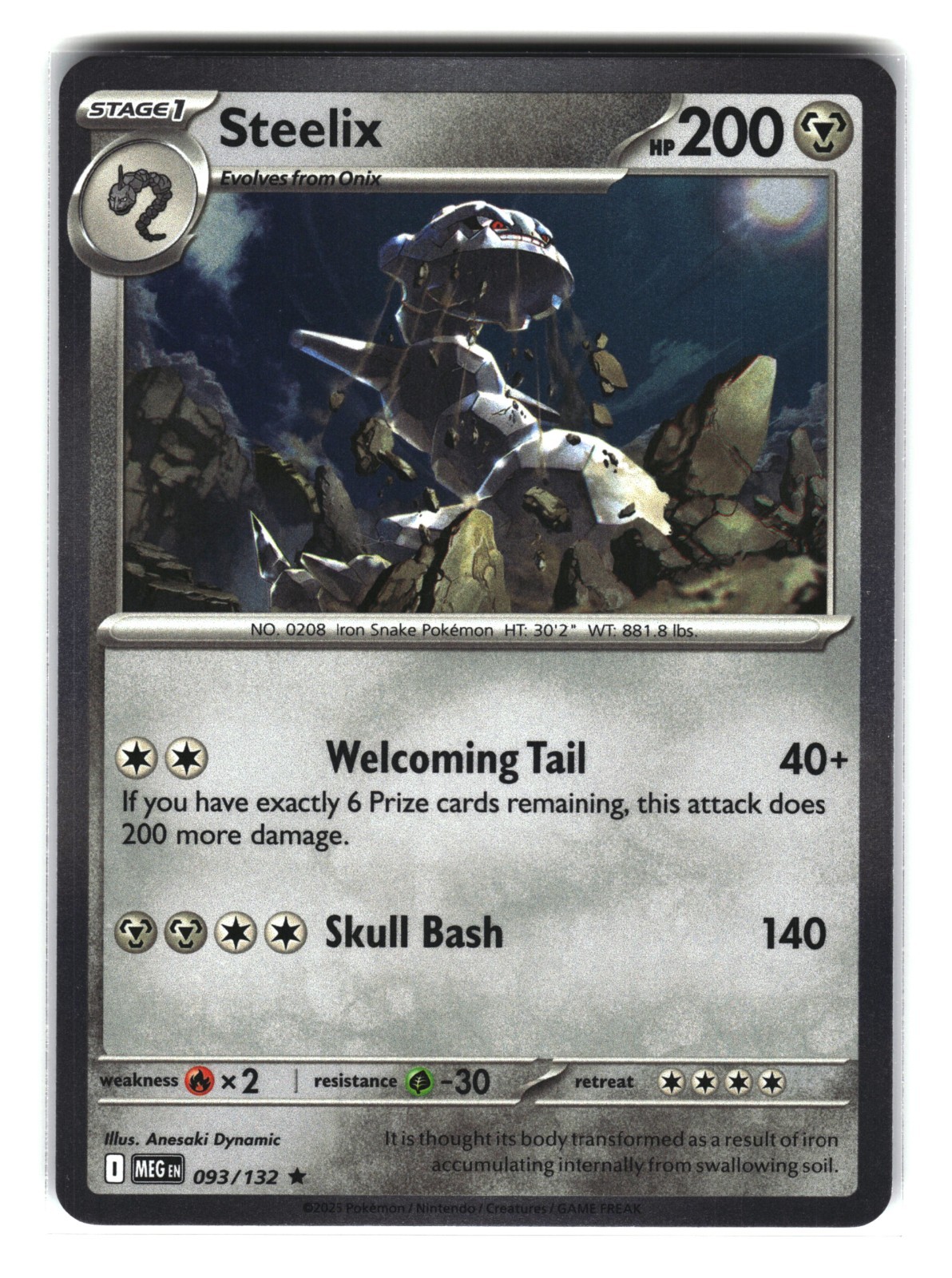 Steelix 093/132 Holo Pokemon Card NM