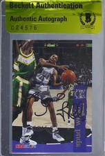 BAS 1995-96 NBA Hoops Spud Webb #143 Authentic Auto 3c7