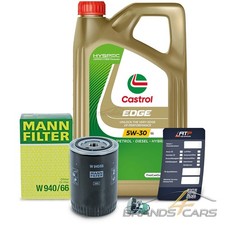 MANN-FILTER ÖLFILTER+5L CASTROL EDGE 5W-30 LL FÜR AUDI A4 B7 8E 1.8 04-08