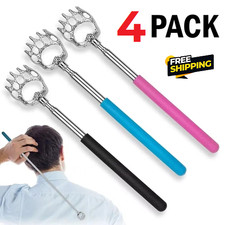 4pcs Telescopic Back Scratcher: Portable Extendable Stainless Steel Gift - NEW