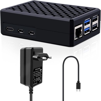 GeeekPi Aluminium Gehäuse mit USB-C Netzteil 27W for Raspberry Pi 5, Pi5 Armor