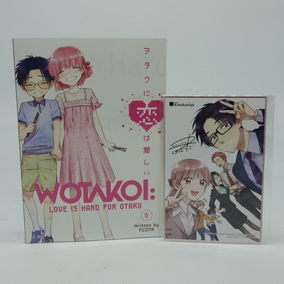 Wotakoi: Love is Hard for Otaku Vol 6 Fujita - Kinokuniya Cover + Shikishi Board