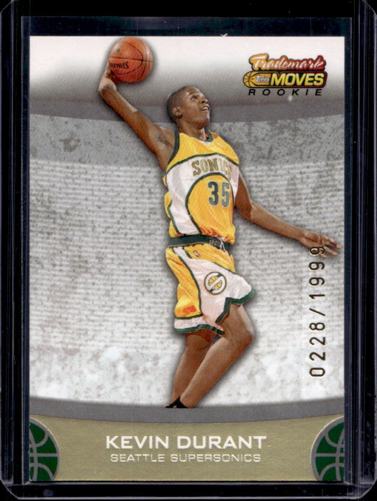 2007-08 Topps Trademark Moves Kevin Durant Rookie RC #228/1999 Supersonics