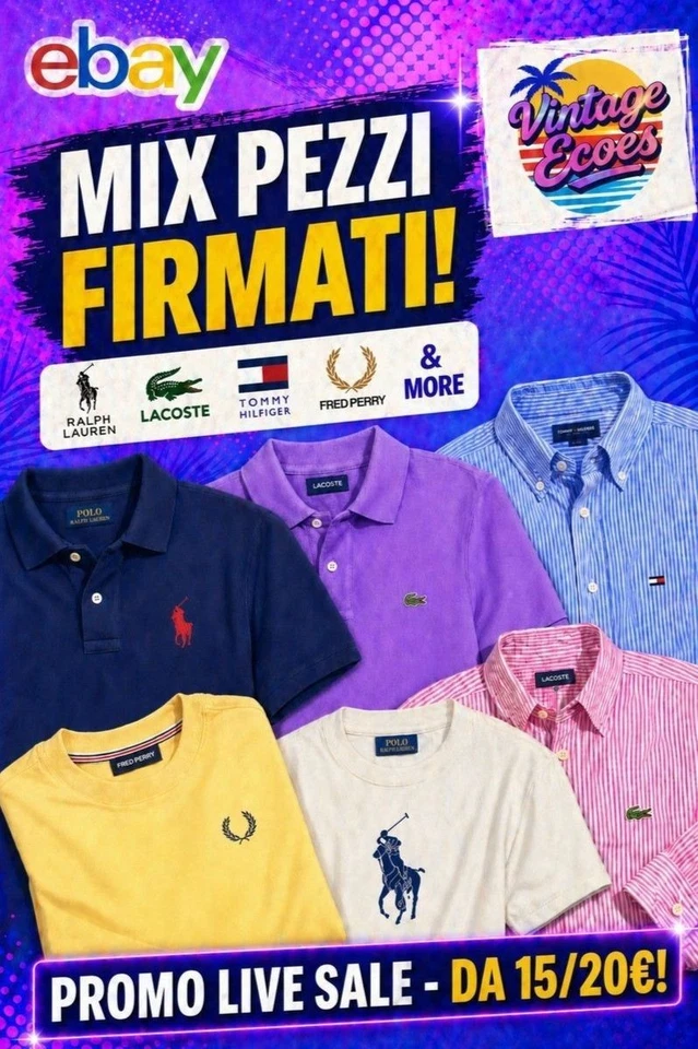 MIX SECOND HAND uomo 15/20€: camicie, t-shirt, polo - Ralph, Lacoste, Fred.