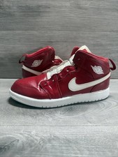 Nike Air Jordan 1 Mid Gym Red Shoes Sneakers 640734-600 Boys Youth Size 2Y READ