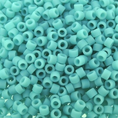 Miyuki Delica Seed Beads, 11/0 Size, Matte Opaque Turquoise 7 Grams DB759