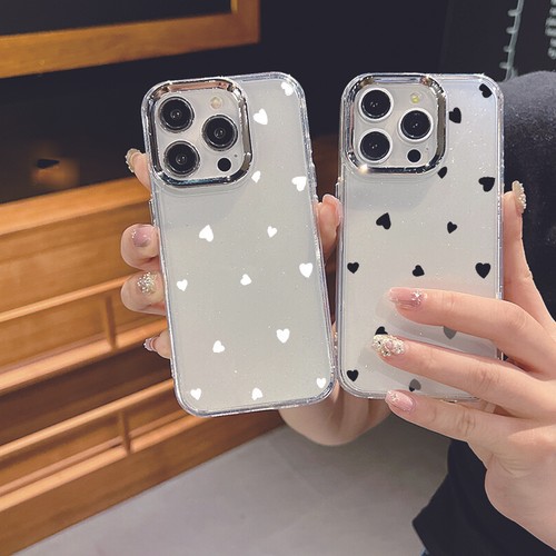 For iPhone 16 Pro Max 15 14 13 12 11 ShockProof Clear Heart Silicone Case Cover - Picture 9 of 18